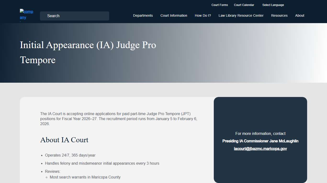 Initial Appearance Judge Pro Tempore